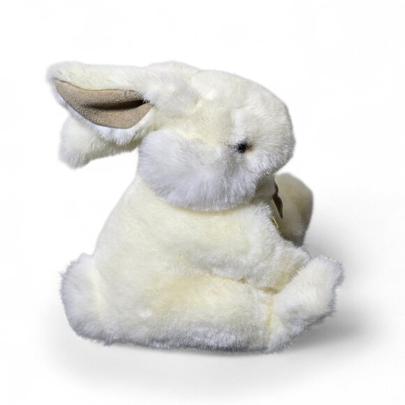 GUND White Bunny Plush Stuffed Rabbit Gold Heart Tag NWT Vintage Style Soft Toy - Picture 3 of 12